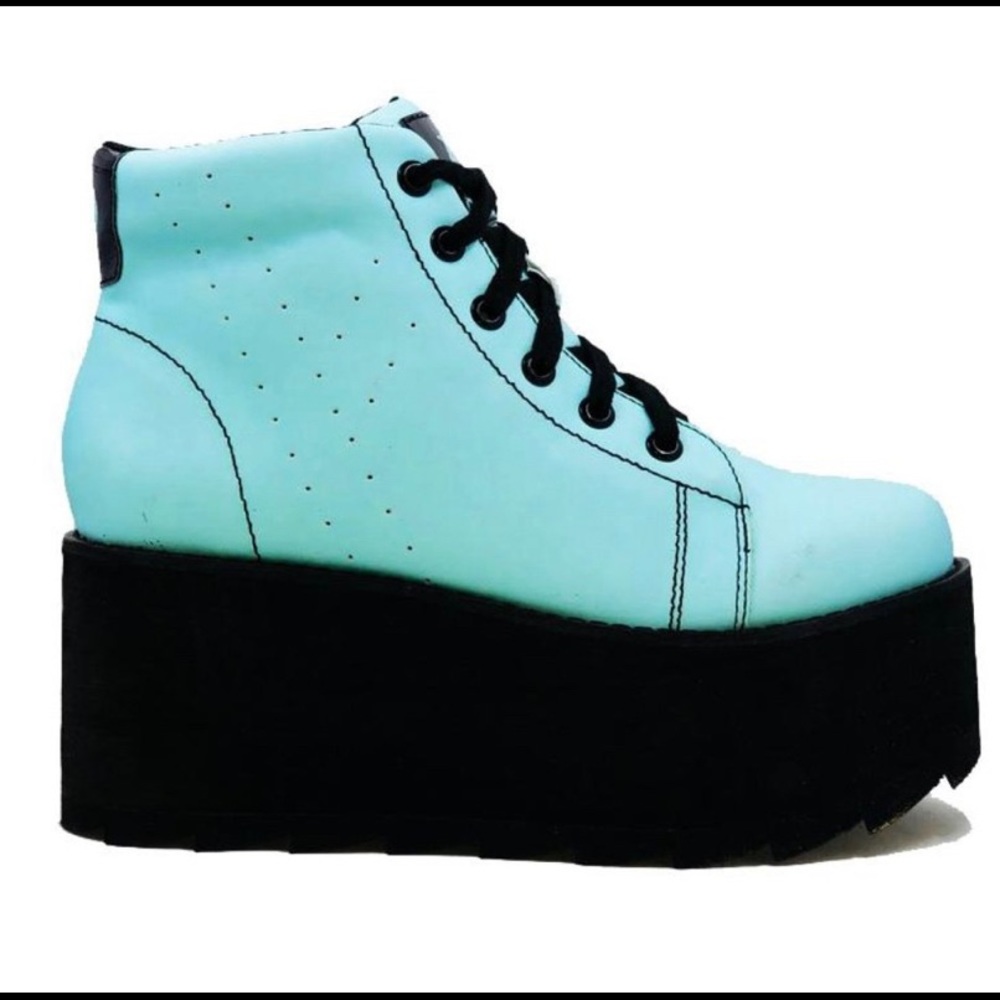 YRU Lala HI Blue Glow Platforms Size 11